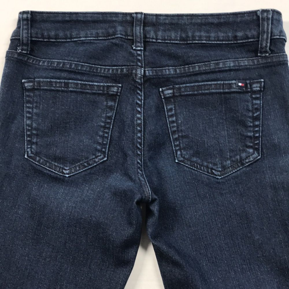 TOMMY HILFIGER Classic Boot Jeans Frayed Hem Womens Size 0 Wide Leg Flared Denim